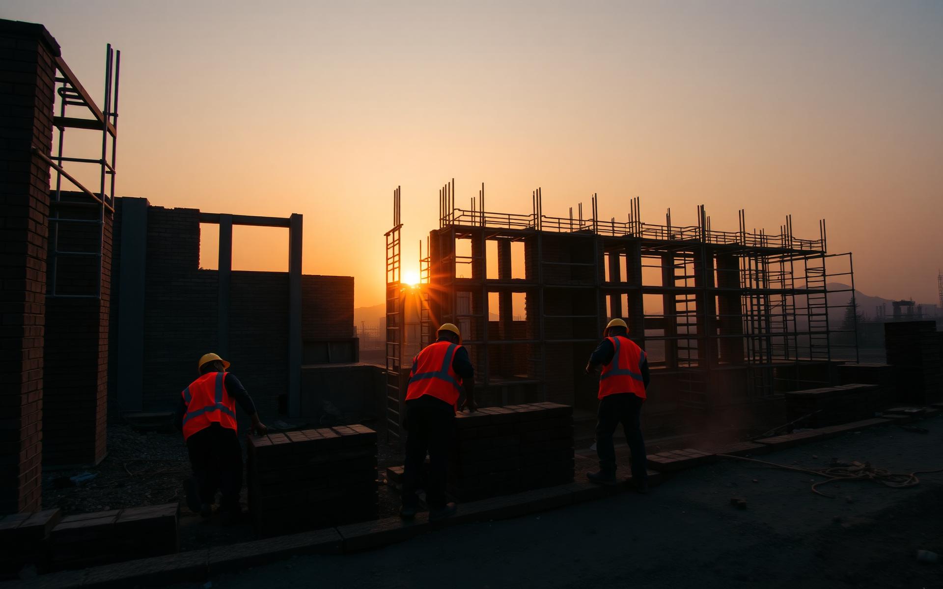 Nkeza construction site at sunset